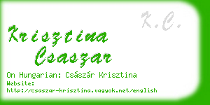 krisztina csaszar business card